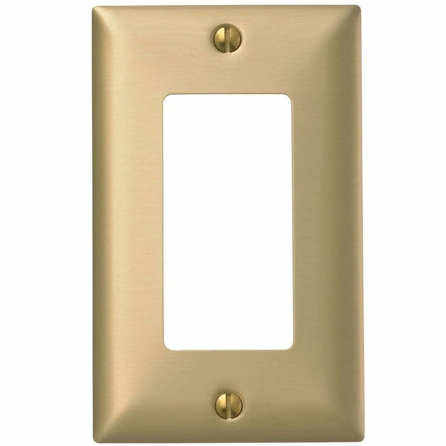 WALLPLATE, 1-G, GFCI, BRS PLT
