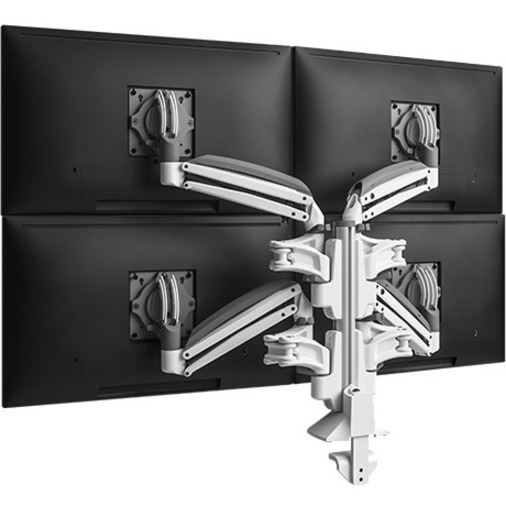 KX CLMN DESK MNT QUAD 2L ARMS WHT