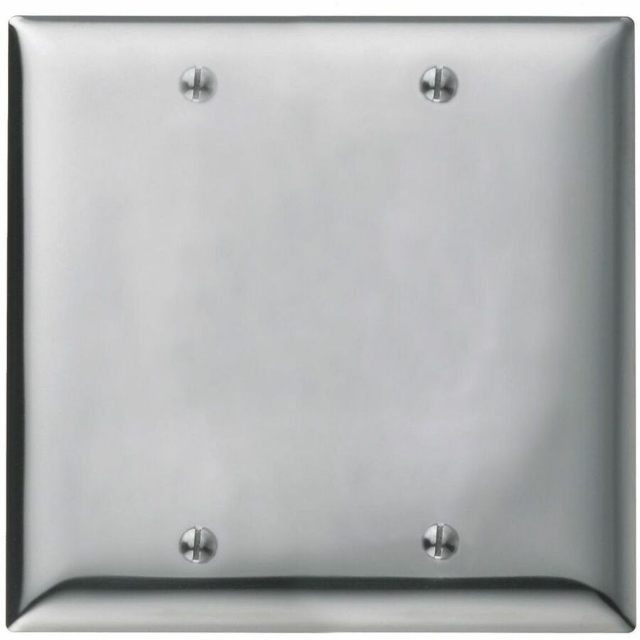 WALLPLATE, 2-G, BLANK, CHR PLT