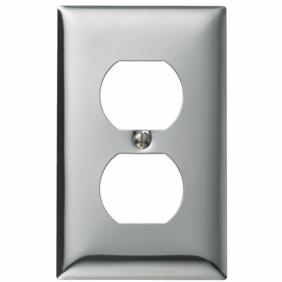 WALLPLATE, 1-G, DUP, CHR PLT
