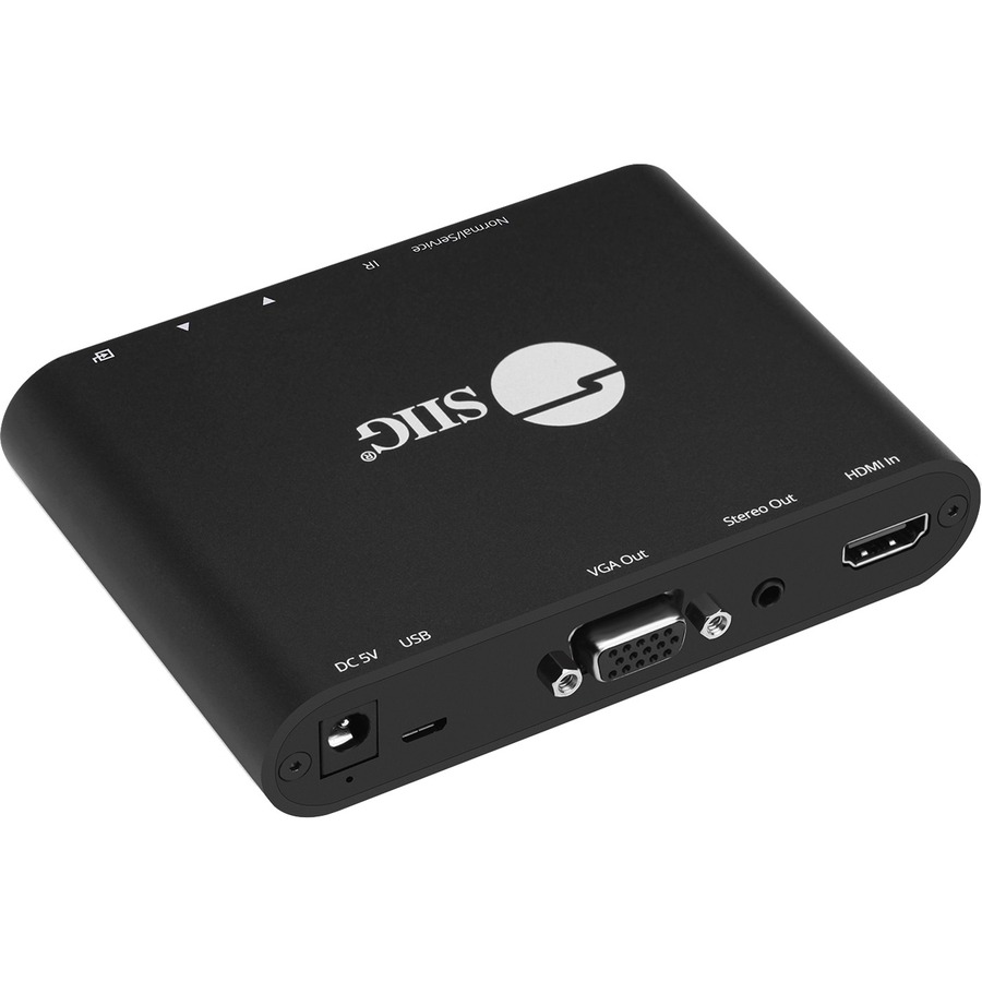 AUDIO SUPPORT SCALES AND CONVERTS AN HDMI SIGNAL TO AN ANALOG VGA OUTPUT AND AN