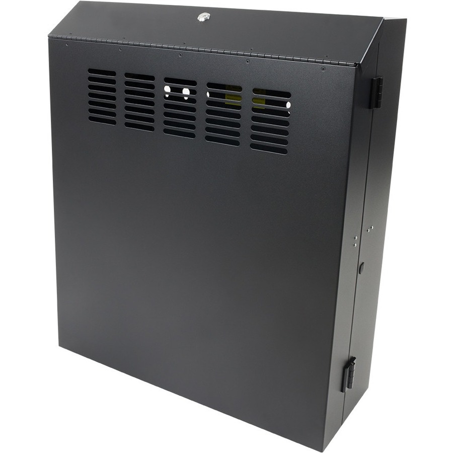5U ENCLOSED VERTICAL WALLMOUNT RACK, 30 INCH DEEP . LOCKABLE HINGED TOP PANEL, L