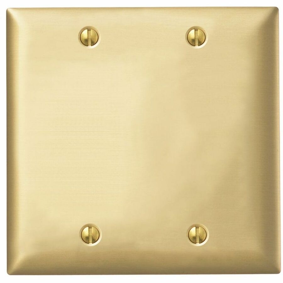 WALLPLATE 2-G, BLANK, BRASS