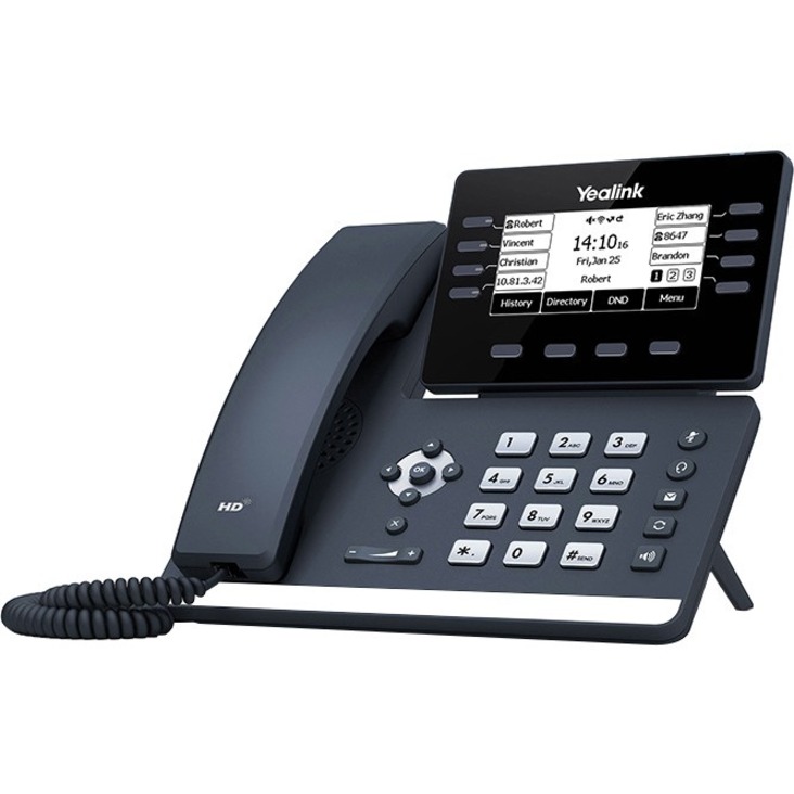 Yealink SIP-T53 IP Phone - Corded/Cordless - Corded - DECT, Bluetooth - Wall Mountable, Desktop - Classic Gray - 12 x Total Line - VoIP - 3.7" - 2 x Network (RJ-45) - PoE Ports