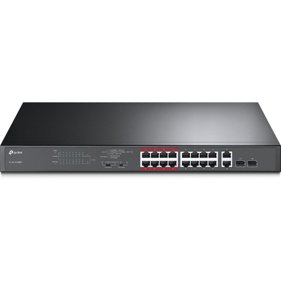 JETSTREAM 16-PORT 10/100MBPS+2-PORT GIGABIT UNMANAGED POE SWITCH