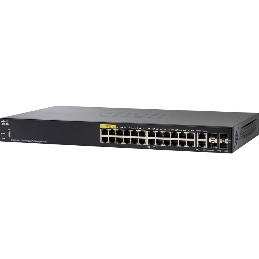 CISCO SG350-28P 28PORT GIGABIT POE MANAGED SW REMANUFACTURED