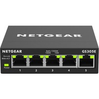 NETGEAR (GS305E-100NAS) Ethernet Switch - 5 Ports - Manageable - 2 Layer Supported - Twisted Pair - 3 Year Limited Warranty