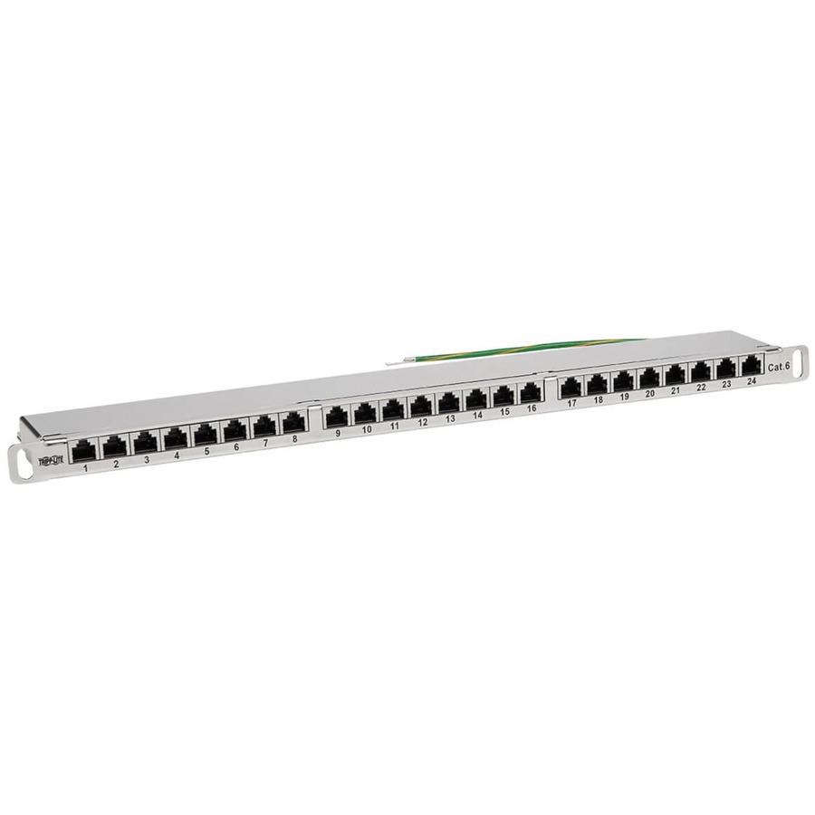 CAT5E/CAT6 24-Port Patch Panel - Shielded, Krone Idc, 568a/B, RJ45 Ethernet, 0.5u Rack-Mount, Taa