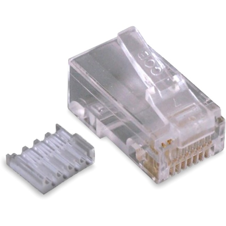 ENET CATEGORY 6 MODULAR PLUG, FOR SOLID WIRE WITH INSERT, 50U, 100PCS/BAG
