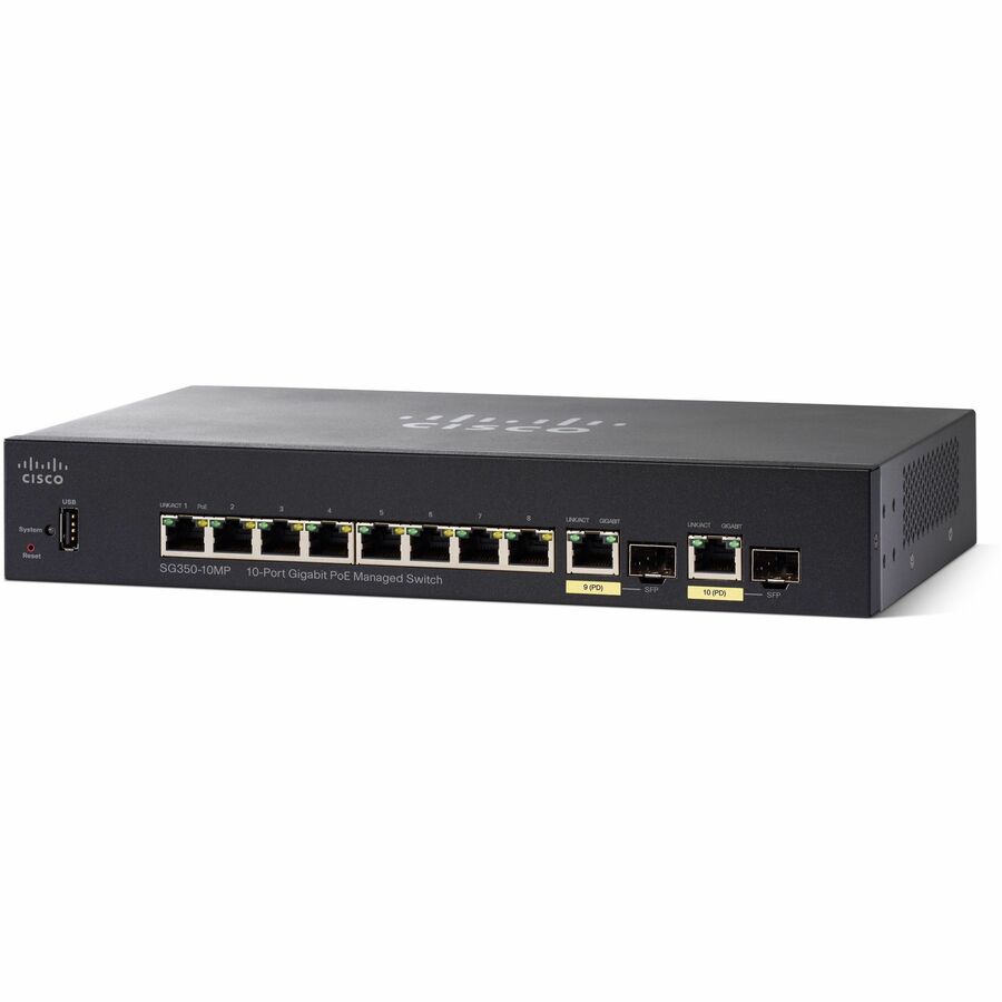 SG350-10MP 10-PORT GIGABIT POE MANAGED SWITCH REMANUFACTURED
