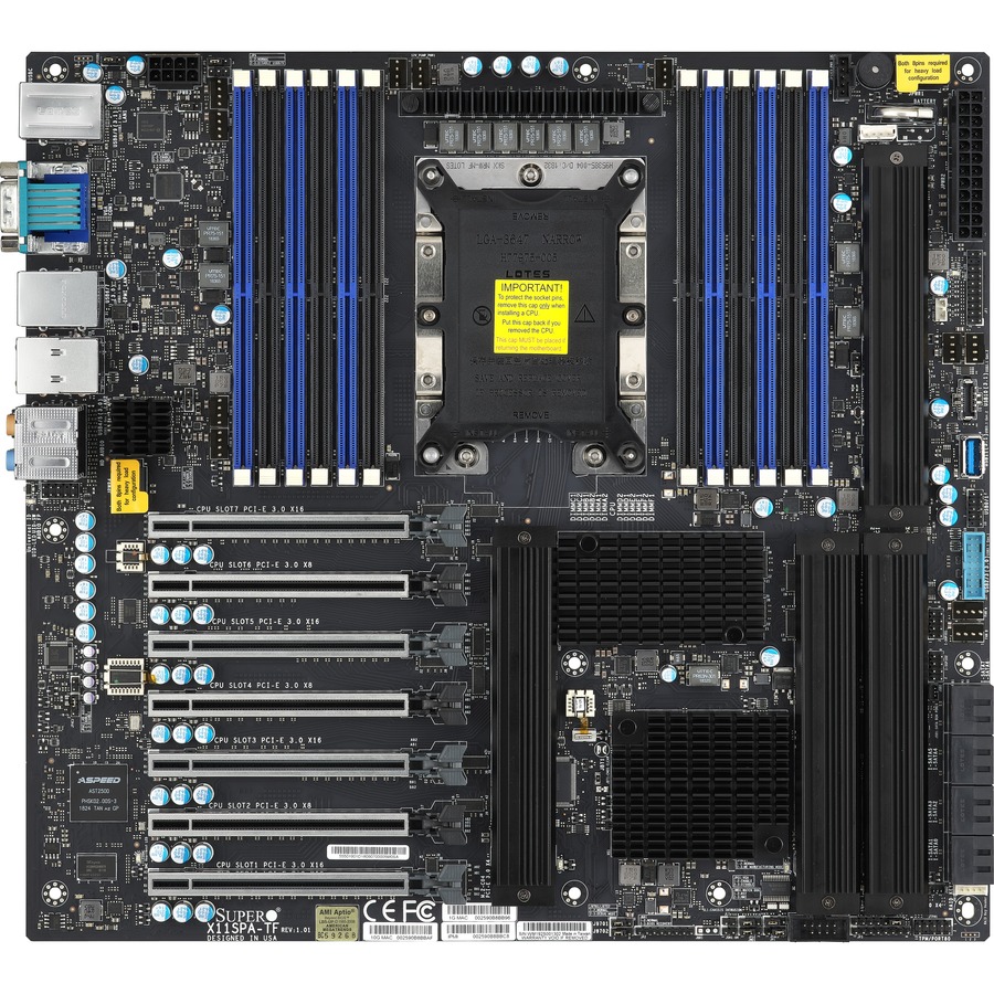 arte de serveur Supermicro X11SPA-TF Intel Xeon LGA3647 - E-ATX, mono-socket, pour CPU Xeon Scalable (MBD-X11SPA-TF-O