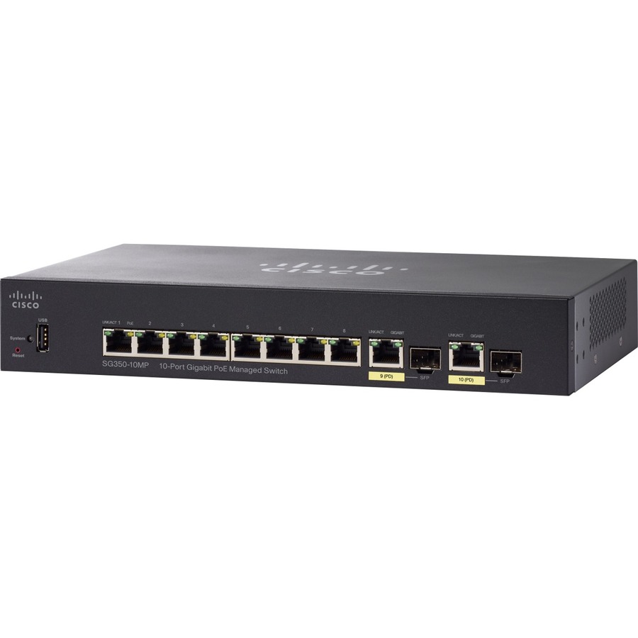 CISCO SG350-10MP 10-PORT GIGABIT POEMANAGEDSW REMANUFACTURED