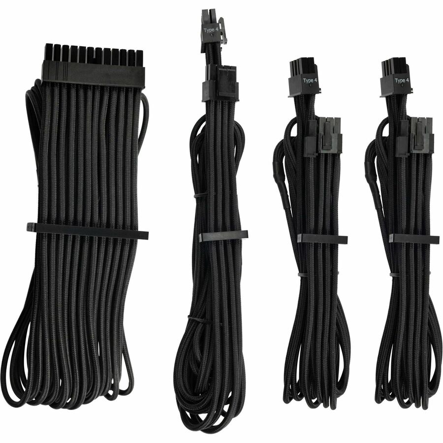 PREMIUM INDIVIDUALLY SLEEVED DC CABLE STARTER KIT, TYPE 4 (GENERATION 4), BLACK