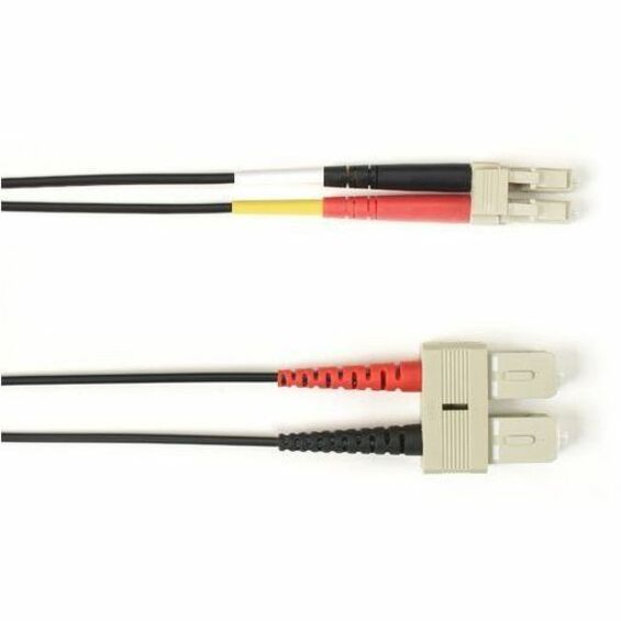OM2 50/125 MULTIMODE FIBER OPTIC PATCH CABLE - OFNR PVC, SC TO LC, BLACK, 7-M (2