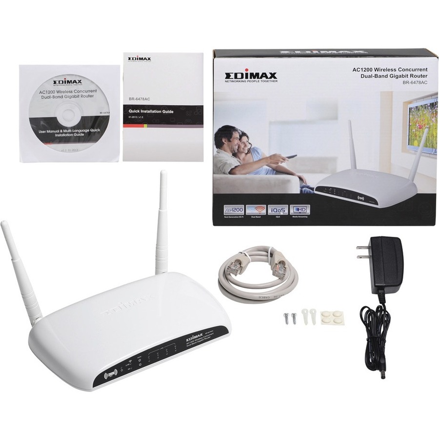 EDIMAX Edimax Ac1200 Gigabit Dual-Band Router Usb Port & Vpn Br-6478ac V2 Router Wirele 