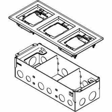 FLOOR BOX W/3 GANG BRASS