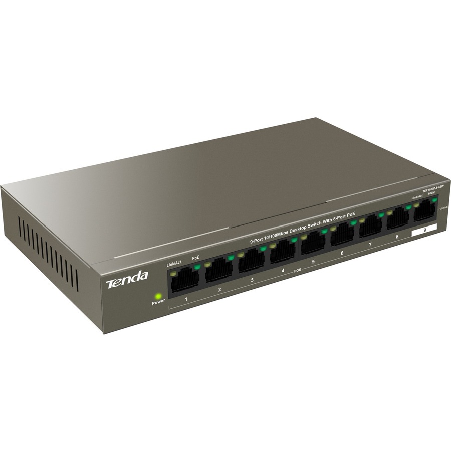 9-PORT 10/100 SWITCH 8-PORT POE