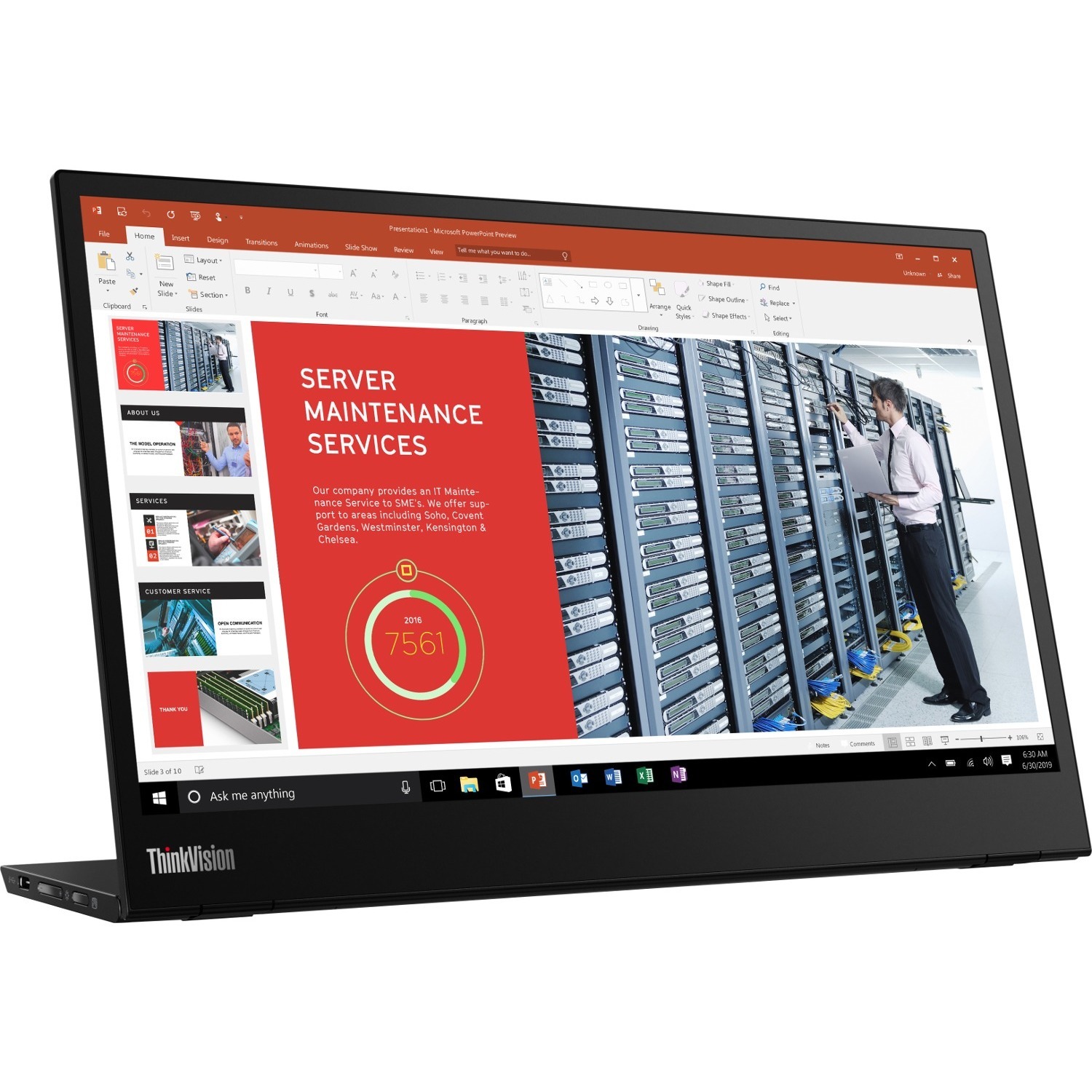 Lenovo ThinkVision M14 14"FHD IPS- 6 ms - 60 Hz Portable Monitor