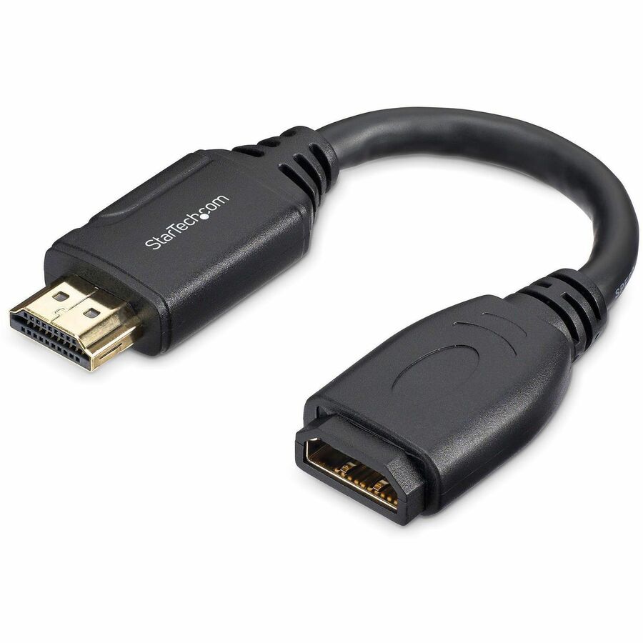 StarTech 6"/15cm HDMI Port Saver Cable, 4K 60Hz High Speed HDMI 2.0 Extension Cable with Ethernet, HDMI Male to Female Extension Cord