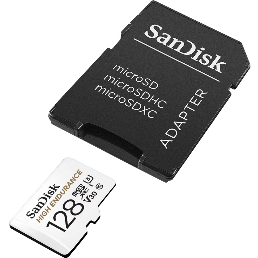 SANDISK HIGH ENDURANCE MICROSDXC,128GB, U3, V30, C10, FULL HD RECORDING, W/ADAPT
