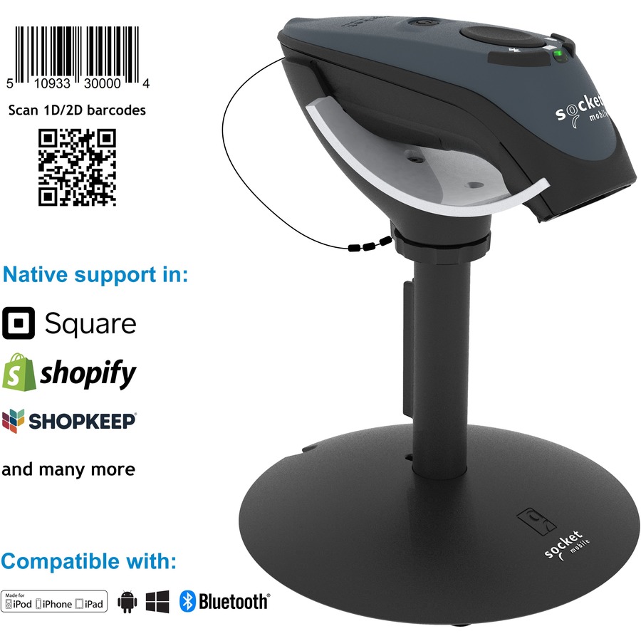 DURASCAN D740 UNIVERSAL BARCODE SCANNER V20 GRAY  CHARGING
