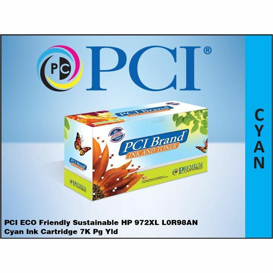 PCI BRAND ECO-FRIENDLY REMAN HP 972XL L0R98AN XL CYAN INK CARTRIDGE 7K PG YLD FO