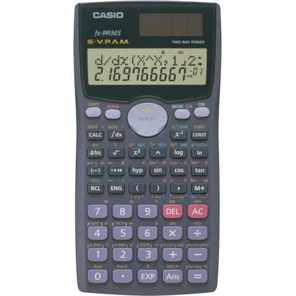 Casio FX991MSPLUS2 Engineering Scientific Calculator 401 functions Solar and battery backup Two -way power; slide -on hard case