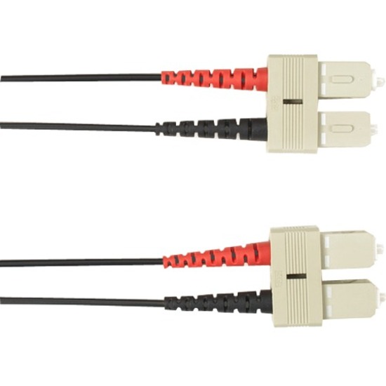 OM2 50/125 MULTIMODE FIBER OPTIC PATCH CABLE - OFNR PVC, SC TO SC, BLACK, 5-M (1