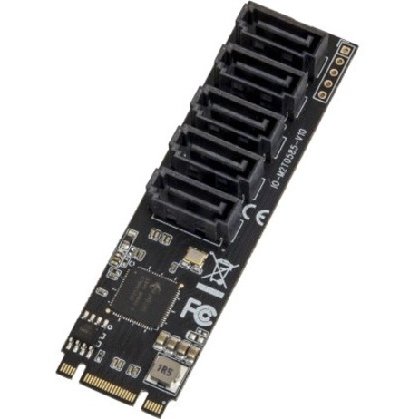PCI-EXPRESS 3.0 X2, M.2 (B+M KEY) TO 5 PORTS SATA 6G ADAPTER, JMICRON JMB585 CHI