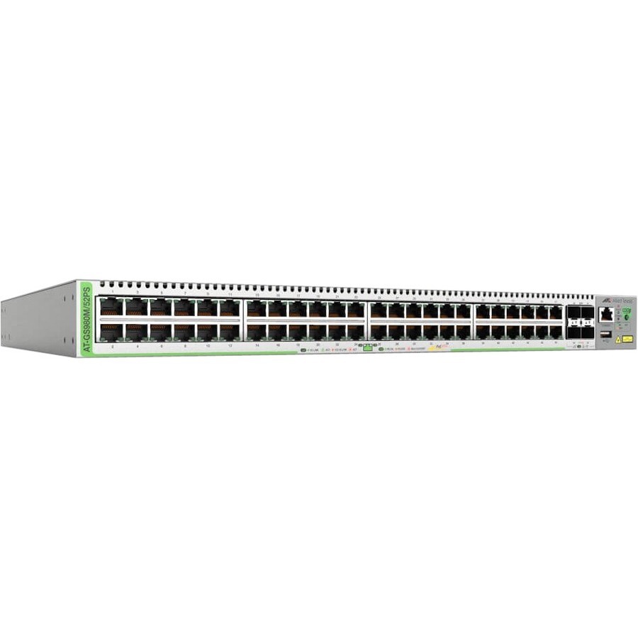 GS980M/52PS MANAGED POE+ GIGABIT EDGE SWITCH - THE ALLIED TELESIS CENTRECOM GS98