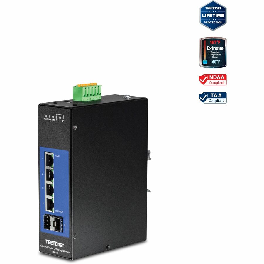 6-Port Industrial Gigabit L2 Managed Din-Rail Switch