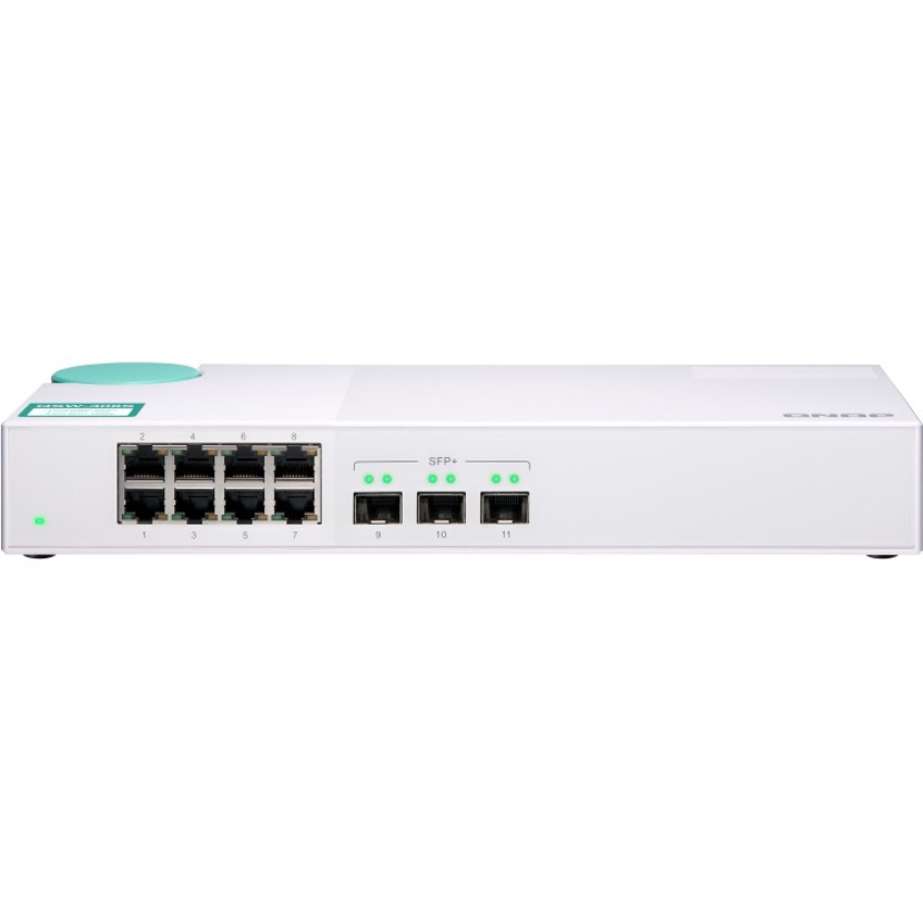 Commutateur non géré QNAP (QSW-308S) à 3 ports SFP+ 10 GbE et 8 ports Gigabit