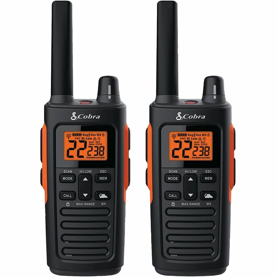 40 MILE RANGE 2W RUGGED, WATERPROOF & DUSTPROOF, UNLICENSED RADIO, 2 PACK, DOCK