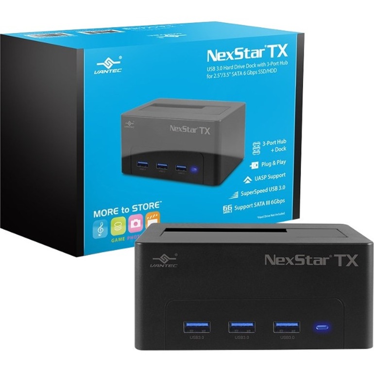 NEXSTAR TX USB 3.0 HARD DRIVE DOCK WITH 3-PORT HUB