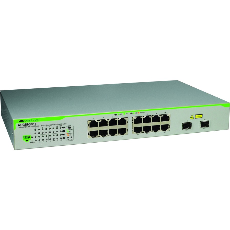 Allied Telesis Box 16port 10/100/1000bt Plus 2 SFP Websmart Switch