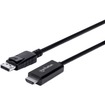 Manhattan DisplayPort 1.2 to HDMI Cable, 4K@60Hz, 3m, Male to Male, DP With Latch, Black, Not Bi-Directional, Three Year Warranty, Polybag - 9.8 ft DisplayPort/HDMI A/V Cable for Audio/Video Device, Monitor, Projector, HDTV, Desktop Computer, Notebook - F