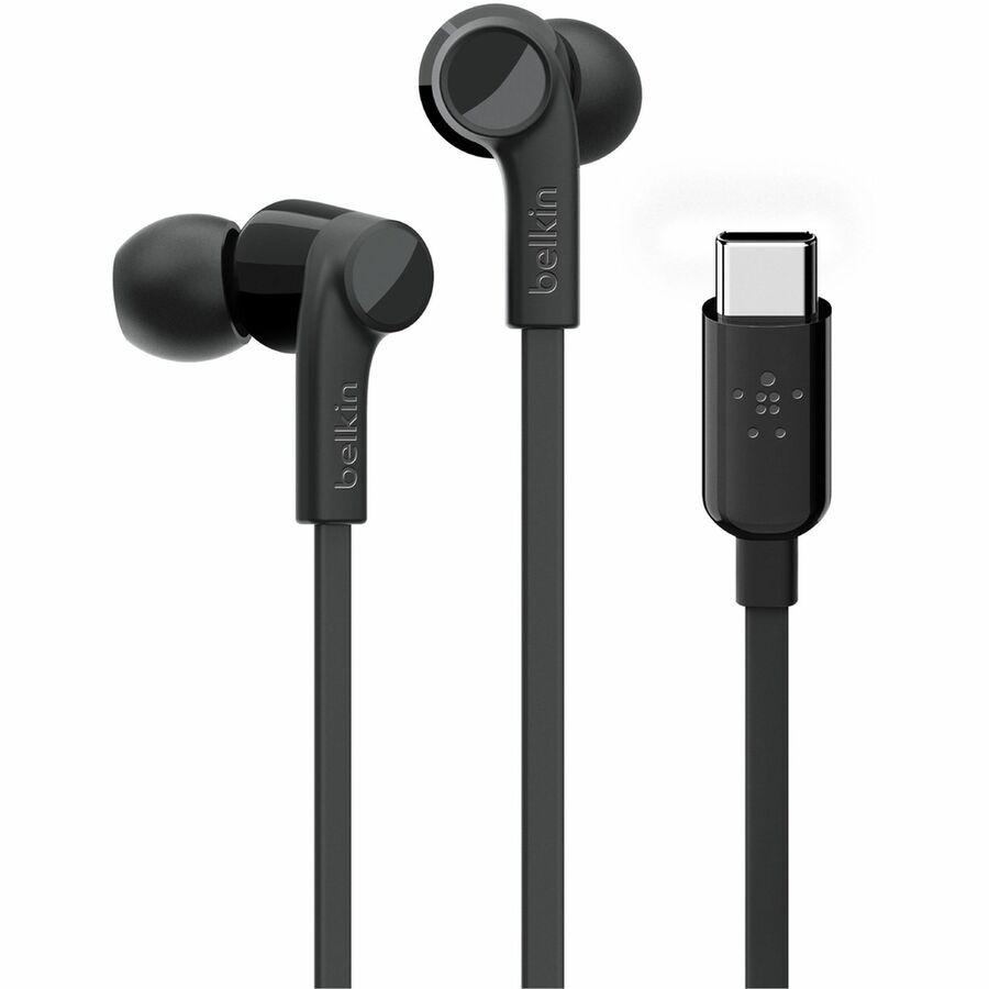 USB-C IN-EAR HEADPHONE BLACK - SOUNDFORM WIRED EARBUDS WITH USB-C CONNECTOR DELI