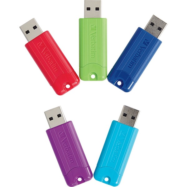 Verbatim 32GB PinStripe  5pack USB 3.0 Flash Drive Assorted (70388)