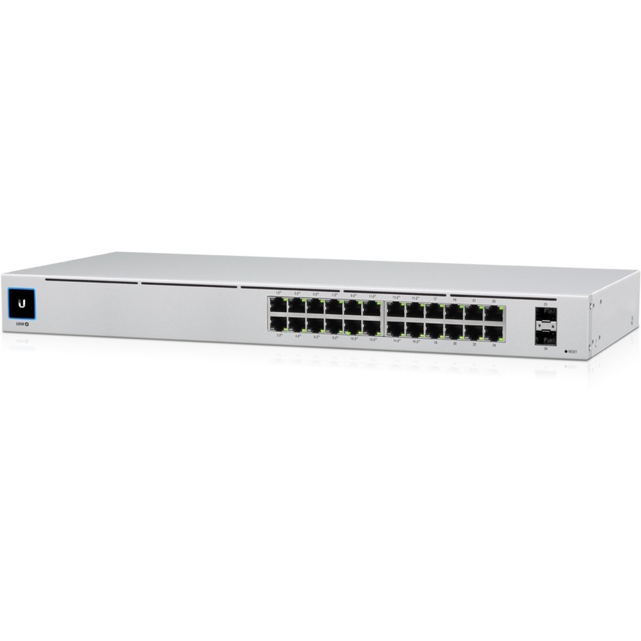 Commutateur Ethernet Ubiquiti USW-24-POE 24 Ports G&eacute;rable - 24 Ports - G&eacute;rable - 2 Couche support&eacute;e - Modulaire - Fibre Optique, Paire torsad&eacute;e - 1U Haut - Montable en rack, Bureau - 1 an(s) Garatie limit&eacute;e