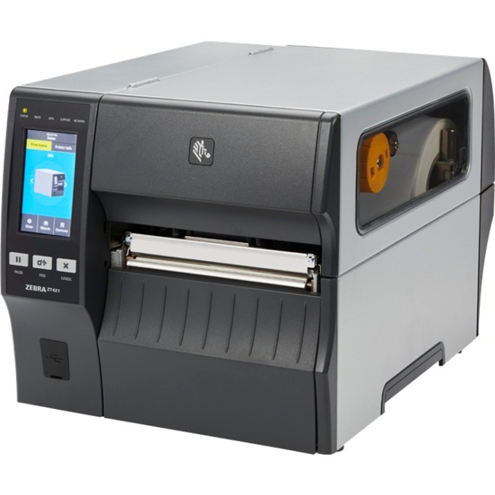 Tt Printer Zt421; 6"", 300 Dpi, US Cord, Serial, Usb, 10/100 Ethernet, Bluetooth 4.1/Mfi, USB Host, Ezpl
