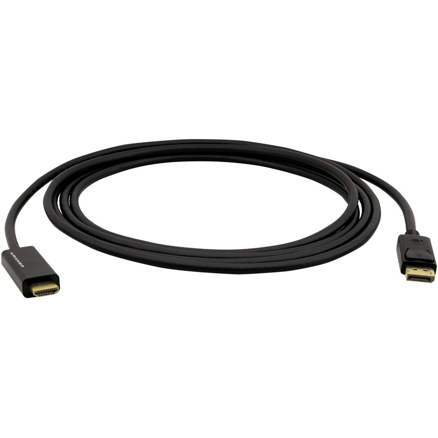 Kramer DisplayPort (M) to HDMI (M) 4K Active Cable - 6 ft DisplayPort/HDMI A/V Cable for PC, Notebook, Audio/Video Device - First End: 1 x DisplayPort Digital Audio/Video - Male - Second End: 1 x HDMI Digital Audio/Video - Male