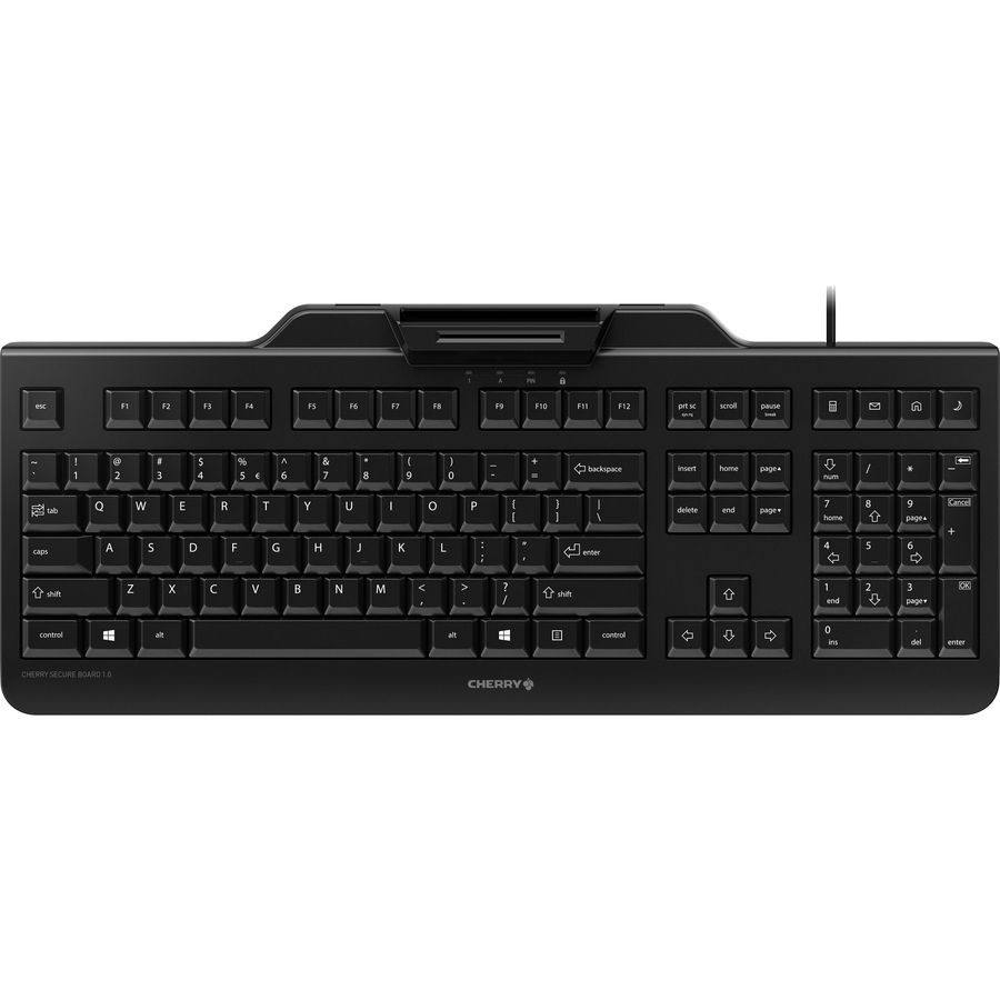 BLACK USB KEYBOARD WITH SMART CARD READER. US INTL. 104+4 KEY POSITION LAYOUT. T