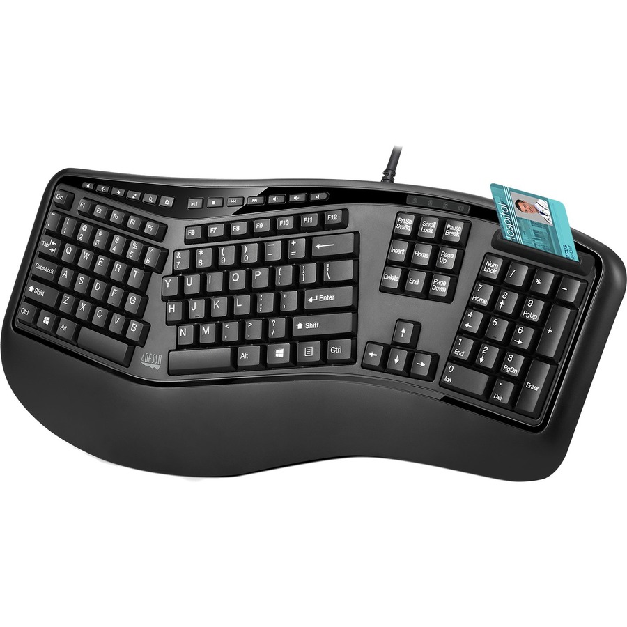 DESKTOP ERGONOMIC SMART CARD READER KEYBOARD (TAA COMPLIANT) - DESIGNED TO KEEP