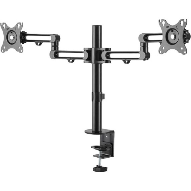 DESK MOUNT DUAL MONITOR ARM - DESK CLAMP VESA COMPATIBLE MONITOR MOUNT FOR UP TO