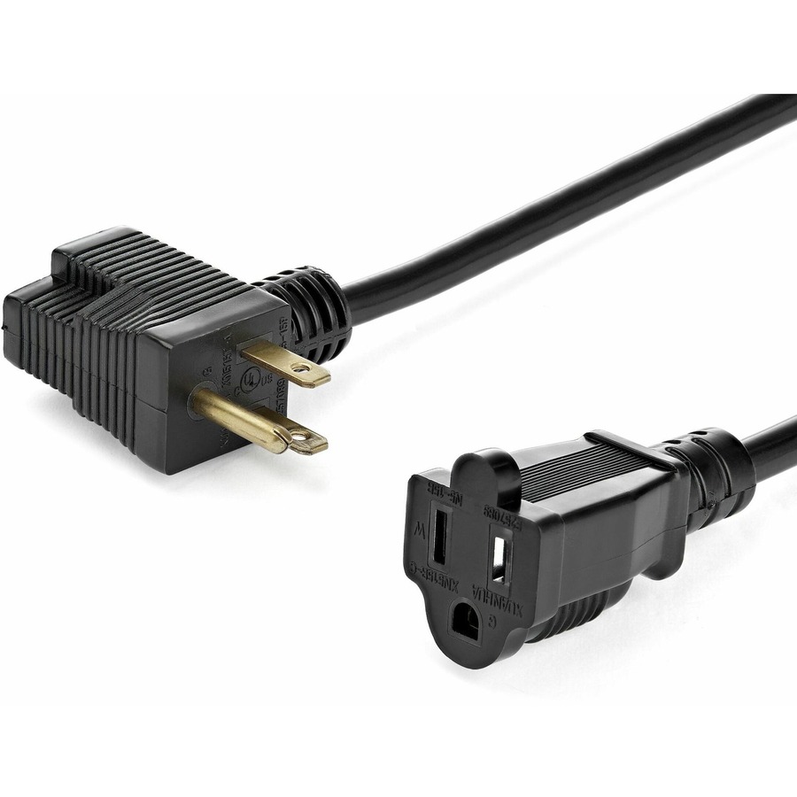 12IN OUTLET EXTENSION CORD NEMA 5-15P TO 2X NEMA 5-15R 16AWG