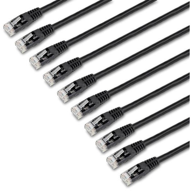 10PK 6FT CAT6 BLACK MOLDED