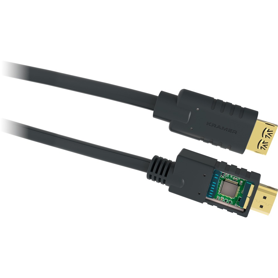 Kramer Active High Speed HDMI Cable With Ethernet - 25 ft HDMI A/V Cable for Audio/Video Device - First End: 1 x HDMI Type A Digital Audio/Video - Male - Second End: 1 x HDMI Type A Digital Audio/Video - Male - 18 Gbit/s - Supports up to 3840 x 2160 - Shi
