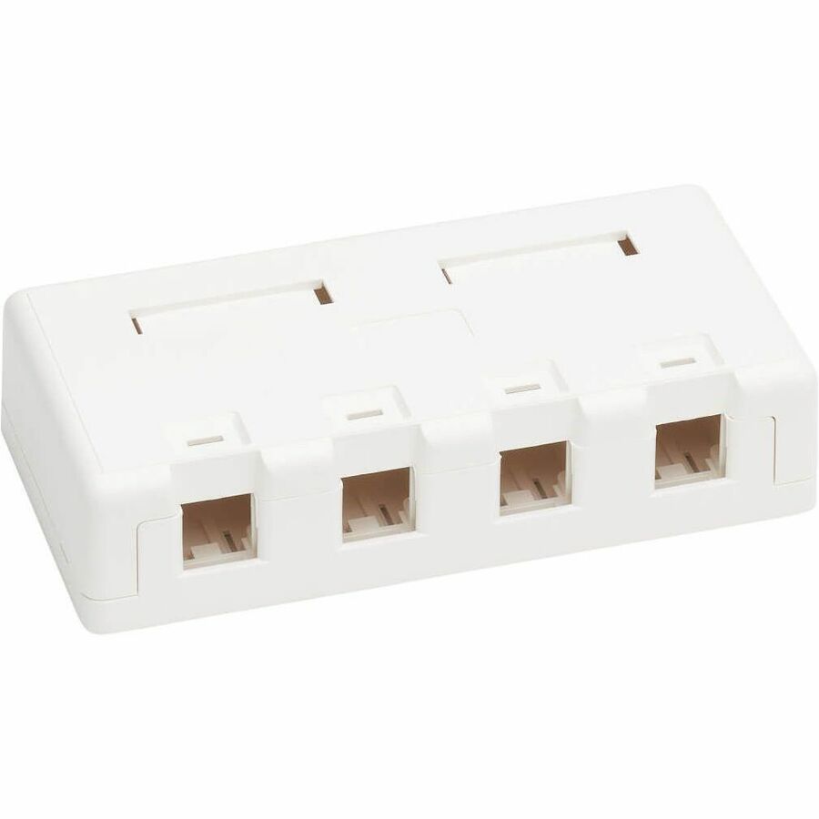 Surface-Mount Box for Keystone Jacks - 4 Ports, White