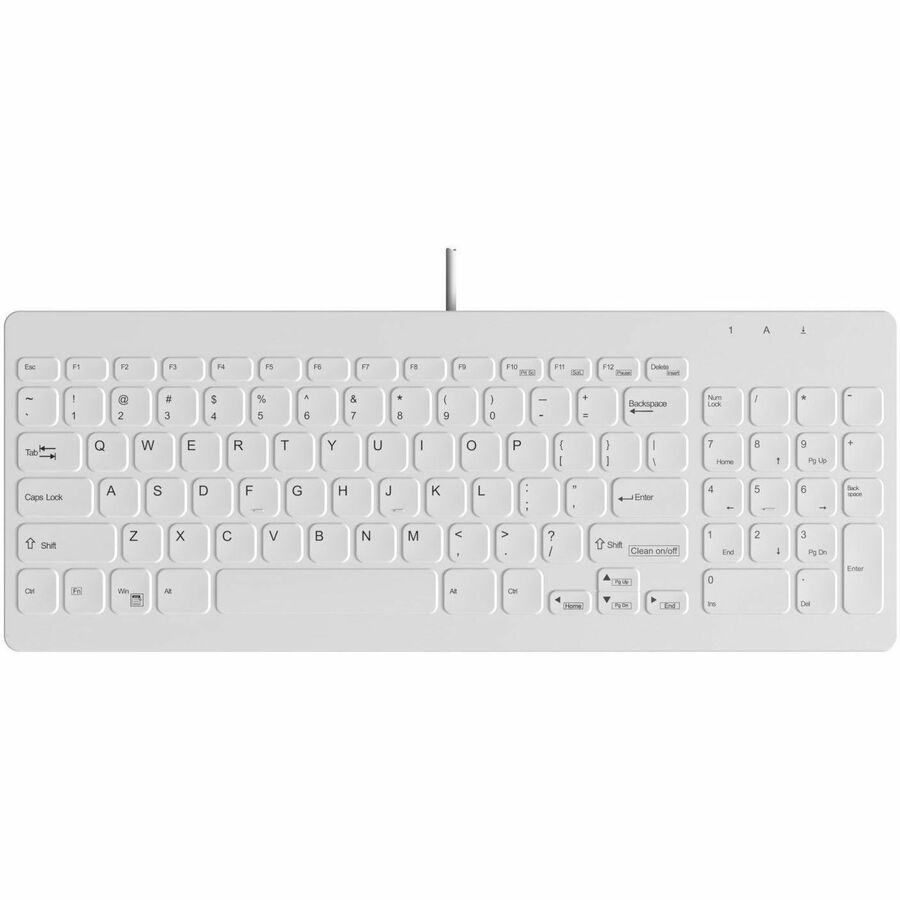 WHITE, 96 KEY, LOW PROFILE WASHABLE, USB