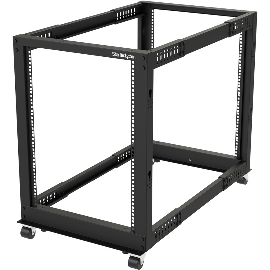 15U Open Frame Rack - 4 Post - 22-40 in. Adjustable Depth - 1200 lbs Weight Capacity - Includes Casters (4POSTRACK15U)